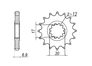 Kit trasmissione MBK X-Limit 50 04-06