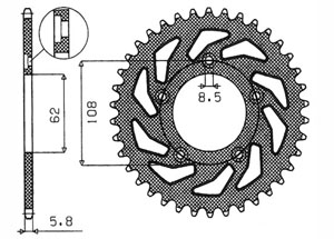 Kit trasmissione CAGIVA Cruiser 125 87-89