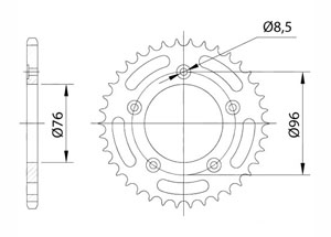 Kit trasmissione CAGIVA N1/Planet 125 (6-Sp.) 96-02