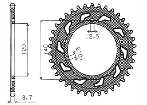 Kit trasmissione TRIUMPH Tiger 1050 07-