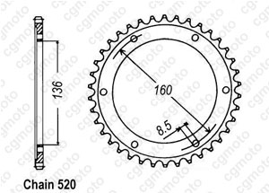 Kit trasmissione Aprilia 600 Pegaso