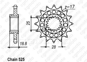 Kit trasmissione Aprilia Rsv 1000 R/Sl/Sp