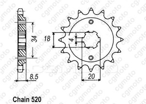 Kit trasmissione Honda Cb 250 Two Fifty