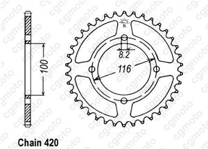 Kit trasmissione Kawasaki Kx 80 Grandes Roues