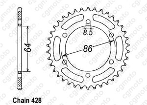 Kit trasmissione Kawasaki Ke/Ks 125