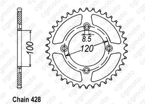 Kit trasmissione Suzuki 80 Rm Grandes Roues