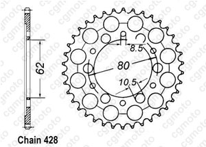 Kit trasmissione Yamaha Ty 125