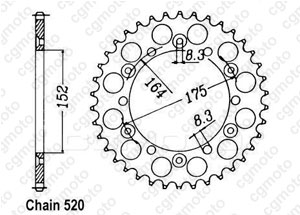 Kit trasmissione Yamaha Yz 125